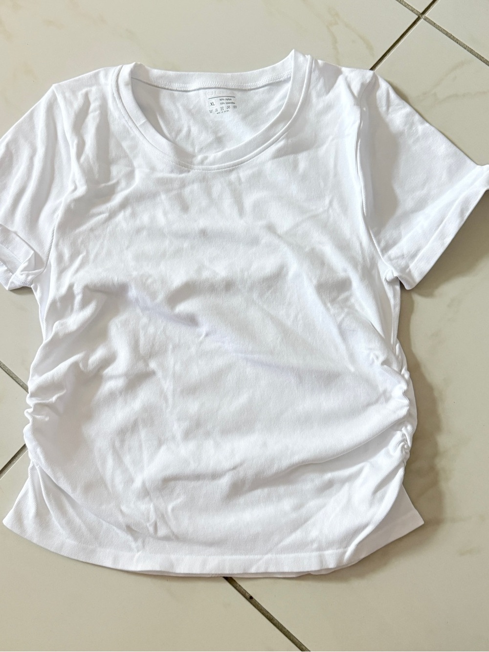 OQQ Classic White Women's Short-Sleeve Tee size XL